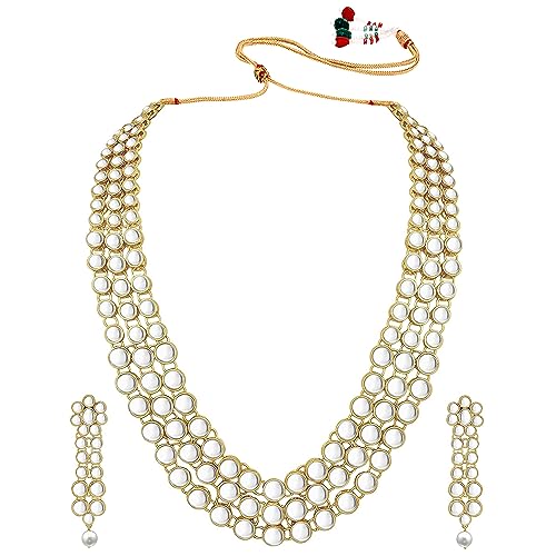 Image of Peora Anuskha Sharma Inspired Kundan Necklace & Jewelry Set Gift For Women