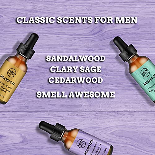 Menstory Beard Growth Oil 3 Scent Pack, Beard Gift Sets,Cedarwood, Sandalwood, And Sage, Moisturizing, Softening, Beards & Mustaches Facial Hair Growth Oil For Men, Beard Gifts For Man Dad Father Boyfriend,Best Father's Day Gift(3 Fl Oz Total) #TOP5