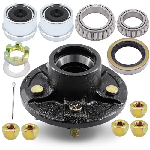 Trailer Wheel Axle hub Assembly 5 Bolt Fits 1-1/16" to 1-3/8" #84 Spindle by Ruikarhop - Used condition - CA$31.24