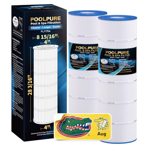 Image of POOLPURE PLF175A Pool Filter Replaces Hayward C1750, CX1750RE, PA175 | Compatible with Ultral-B4, Unicel C-8417, Filbur FC-1294, Sta-Rite PXC175, 817-0175P, 28 3 /16 inch x8 15 /16 inch, 2Pack