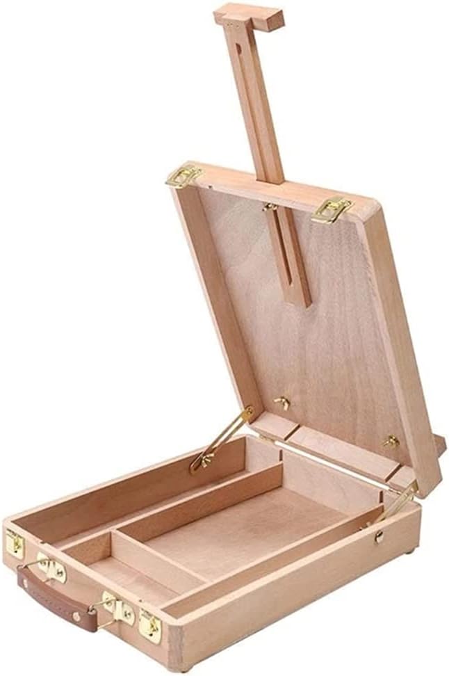 HBJWOV Adjustable Table Easel Paint Palette Portable Wood Artist Desktop Case