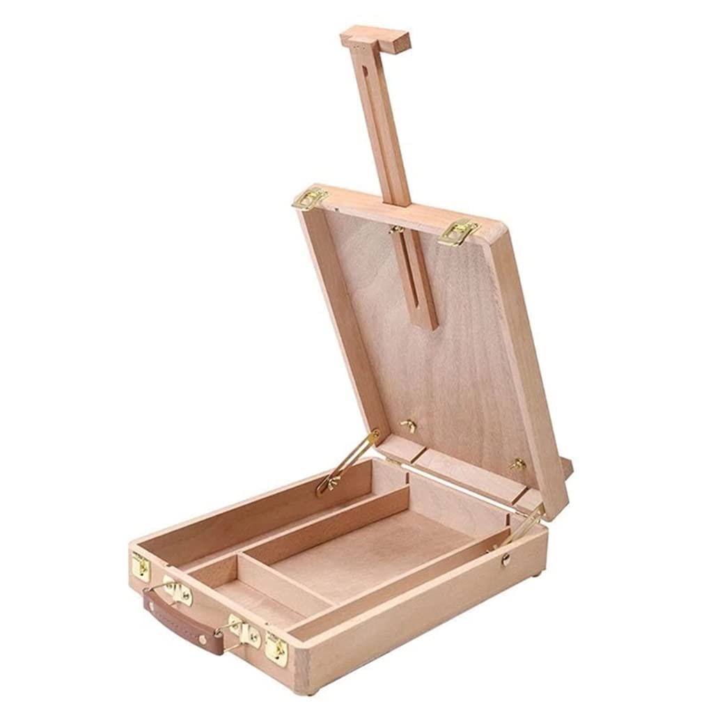 NZpost Caballete de Mesa Ajustable Paleta de Pintura Estuche de Escritorio portátil de Madera para Artistas