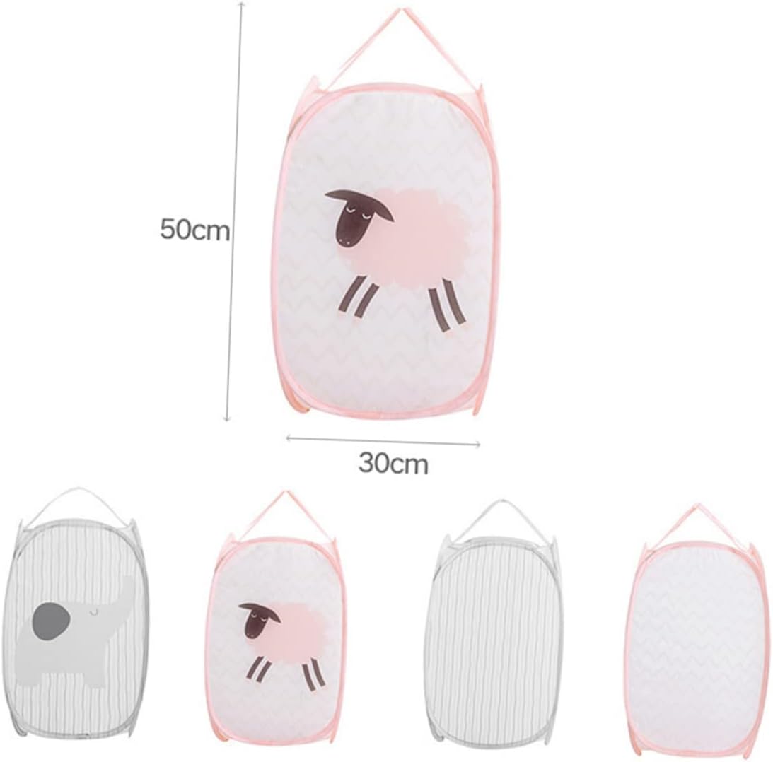 Ciieeo Foldable Mesh Laundry Hamper Lid Collapsible Laundry Basket for College Dorm Camping Grey