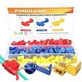 FONGLUAN 125pcs Solderless Quick Splice Wire Connectors,22-10 Gauge Lock Snap Electrical Wire Crimp Terminals Connector Assortment Set