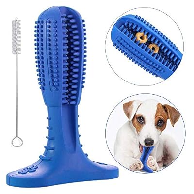 LEONMAR Dog Toothbrush Stick, 2019 New Pets Dog Nontoxic Natural Rubber, Dog Tooth Cleaning, Dog Dental Stick, Toy for Dogs' Oral Care Brushing Stick Tooth Cleaning Oral Care Puppy Chew (M, Blue)