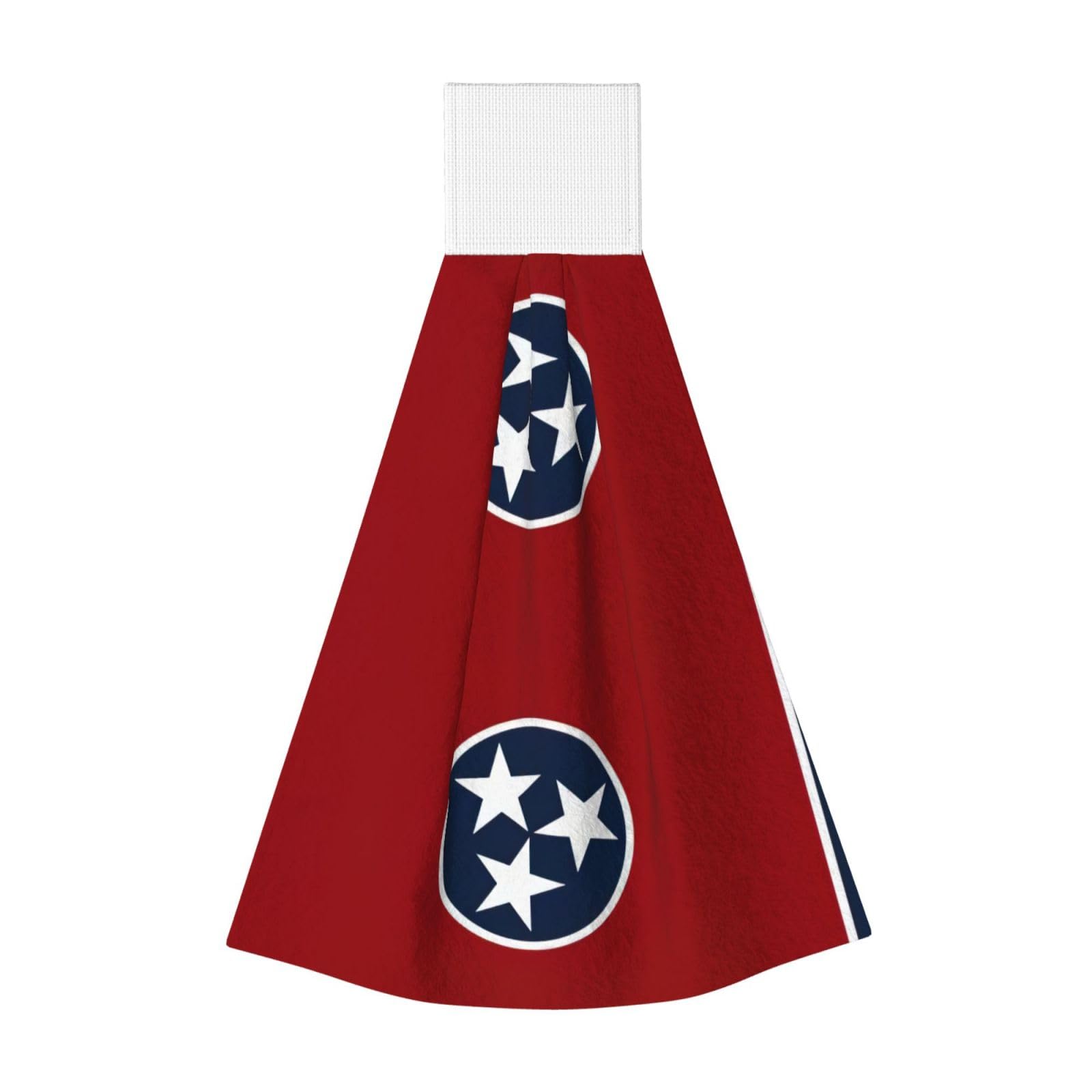 DUWAA Tennessee State Flag Print Hanging Hand Towel Quick Dry Bathroom Towel Soft Kitchen Towel