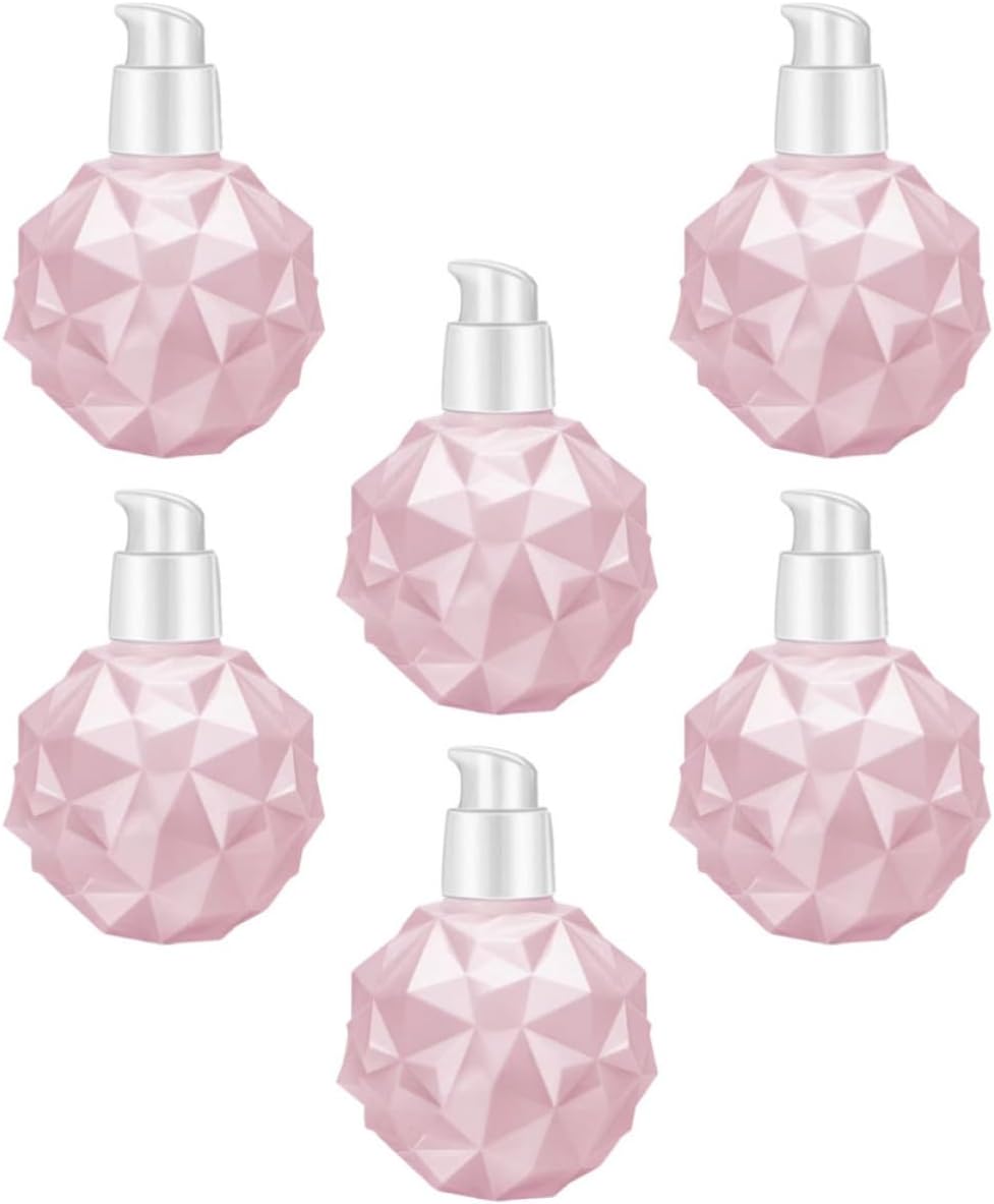 6pcs Pink Refillable Cosmetic Bottles with Durian Shape, Pe Plastic Empty Makeup Containers for Lotion, Cream, and Hand Cream Travel Use