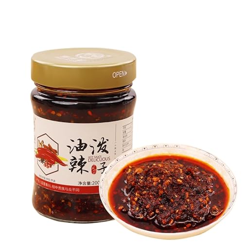 Chins licKING Chilli Oil,Chili Crips Oil,Chinese Chili Oil Crunch,Natural Flavor Sauce 7.05 oz/200g(Pack of 1)