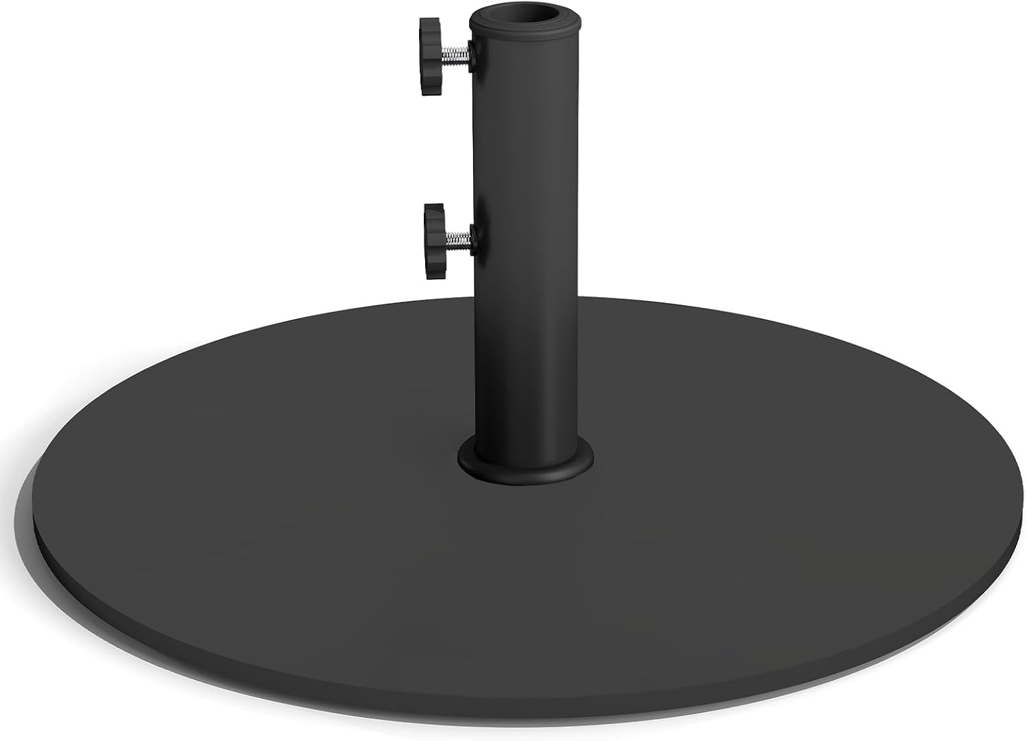 Helios&Hestia 33lbs Heavy Duty Round Outdoor Patio Umbrella Base, Steel Plate Stand Weight with 4 Non-Slip Pads, Fits 7 to 11ft Market Umbrellas, Black