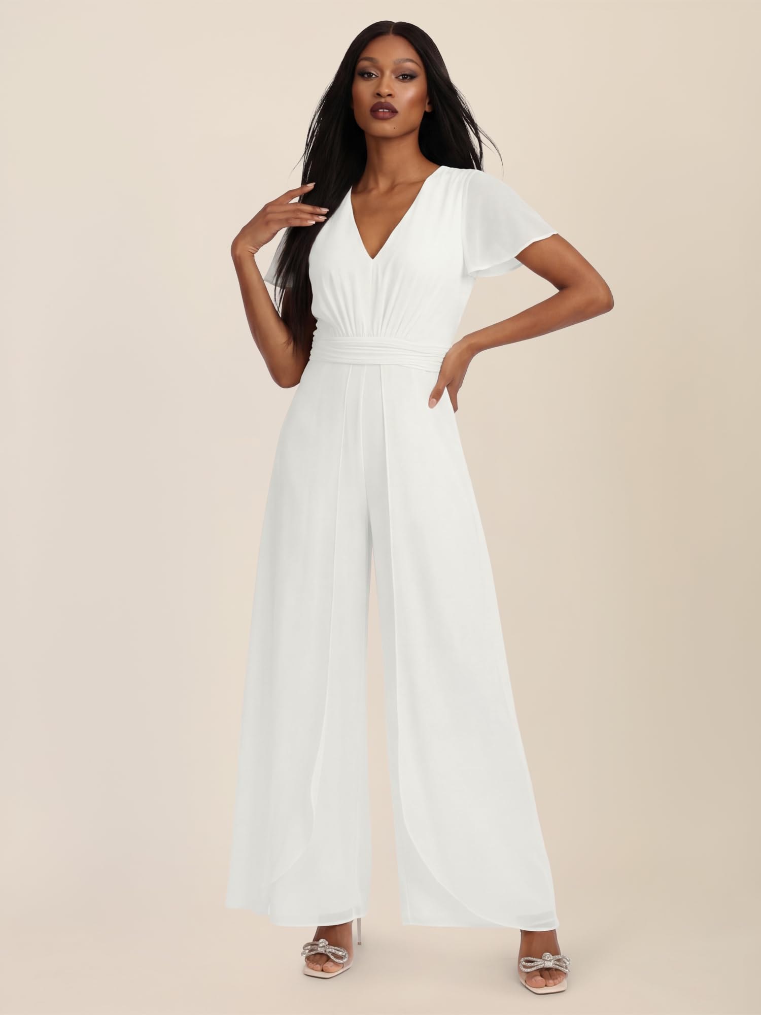 APART Eleganter Chiffonoverall mit fließendem Beinverlauf,