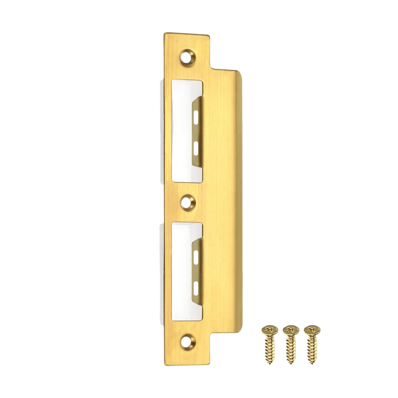 Plaque de gâche de porte contre le jeu de fermeture inox 201 doré uxcell