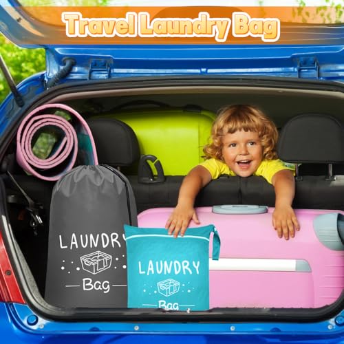 2 Tamaños Bolsa Ropa Sucia Viaje,Laundry Bag Para Ropa Sucia Húmeda/Seca Cordón Compacto y Cremallera Ropasvde Viaje Bolsas para Acampar Natación Gimnasio Viajes en Familia y Vacaciones - imagen 2