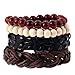 Produktbild GUXINHOME Geflochtene Lederarmbänder für Männer Frauen Glas Perlen Armbänder Wrap Einstellbar