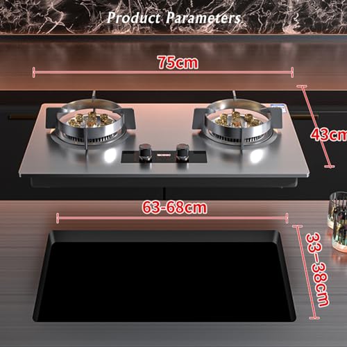 Cuisinière à gaz 75cm 2 brûleurs conversion GPL acier inoxydable 5,2kW - 3