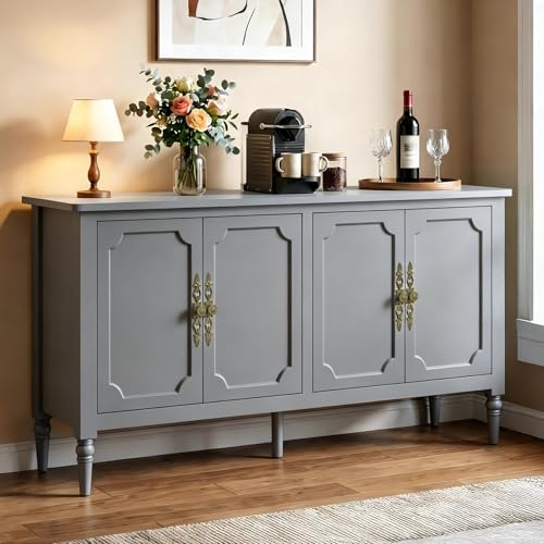 RoyalCraft US RoyalCraft Buffet Cabinet with Storage, 59" Painted Sideboard Coffee Bar