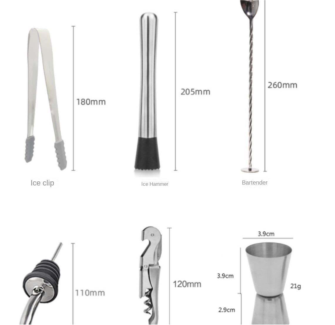 Juego de Cocktail Shaker Juego De Coctelera De 22 Uds., Juego De Coctelera, Juego De Herramientas para Barman, Herramientas De Coctelería, Juego De Coctelera Coctelera Profesional Herramientas (Color