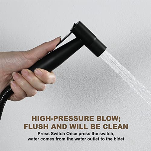 Robinet de bidet de toilette noir avec jet réglable haute pression