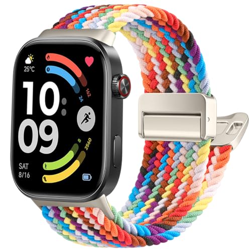 Image of Tobfit Stretchy Nylon Braided Band for Redmi Watch 6 /Redmi Watch5 /4 & Xiaomi Smart Band 8 Pro /9 Pro - Breathable, Adjustable Quick-Release Replacement Strap