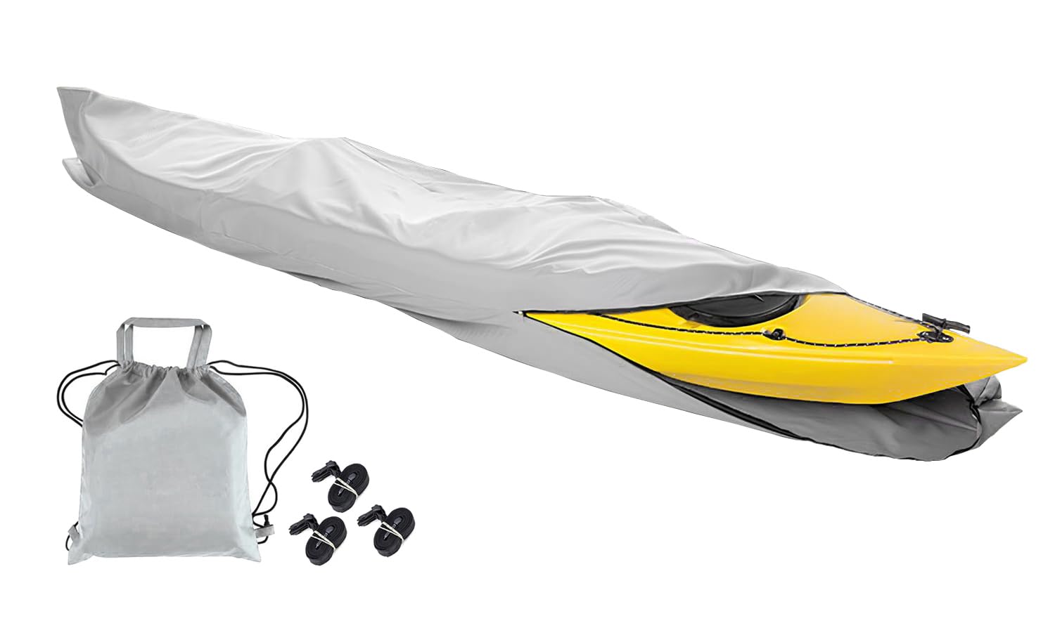 Pokrowiec na kajak, Pokrowiec na kajak na kajak 420D Tkanina Oxford Czarny Szary Wiele rozmiarów(Grey,10FT: 3.1mx0.7m)