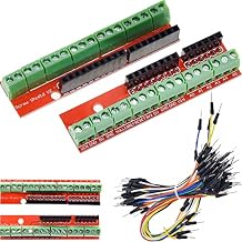 2PACK Screw Shield V2 Terminal Block Expansion Board Stackable Double Support for Arduino UNO R3 with Jump Wire