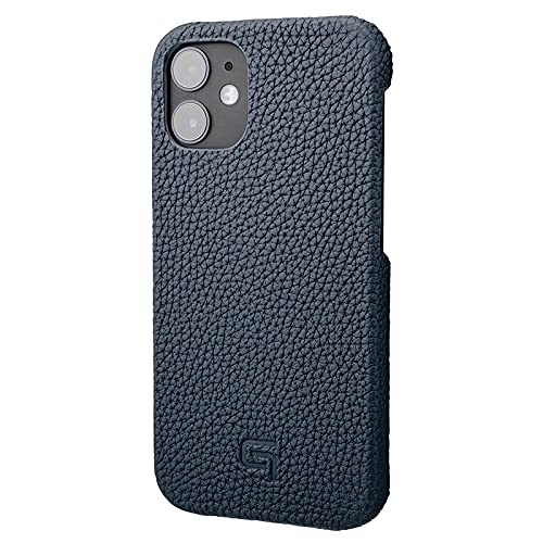 【GRAMAS】iPhone 12 Pro Max/iPhone 12 Pro/iPhone 12 / iPhone 12 mini ケース 本革 手帳 耐衝撃 ワイヤレス充電 QI充電 カメラ保護 (iPhone 12 mini, Navy)