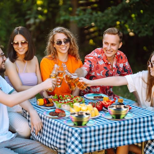 Layhit-30-Pcs-Rainbow-Stainless-Steel-Dinnerware-Set-Include-Set-of-10-Plates-Bowls-Cups-Iridescent-Cooking-Tableware-Reusable-Metal-Dishes-Cutlery-Bulk-for-Camping-Picnic-Kitchen-Dessert-Salad-Dinner