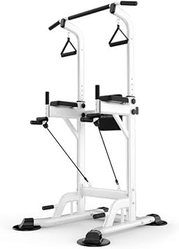 Chin Up Equipment, Chin Up Machine, Compact, Multi-functional Pull Up Machine, Adjustable Dip Station, Home Gym Fitness Station, 330.7 lbs 150 kg Capacity Color White, Size 35.4 x 38.2 x 9.0