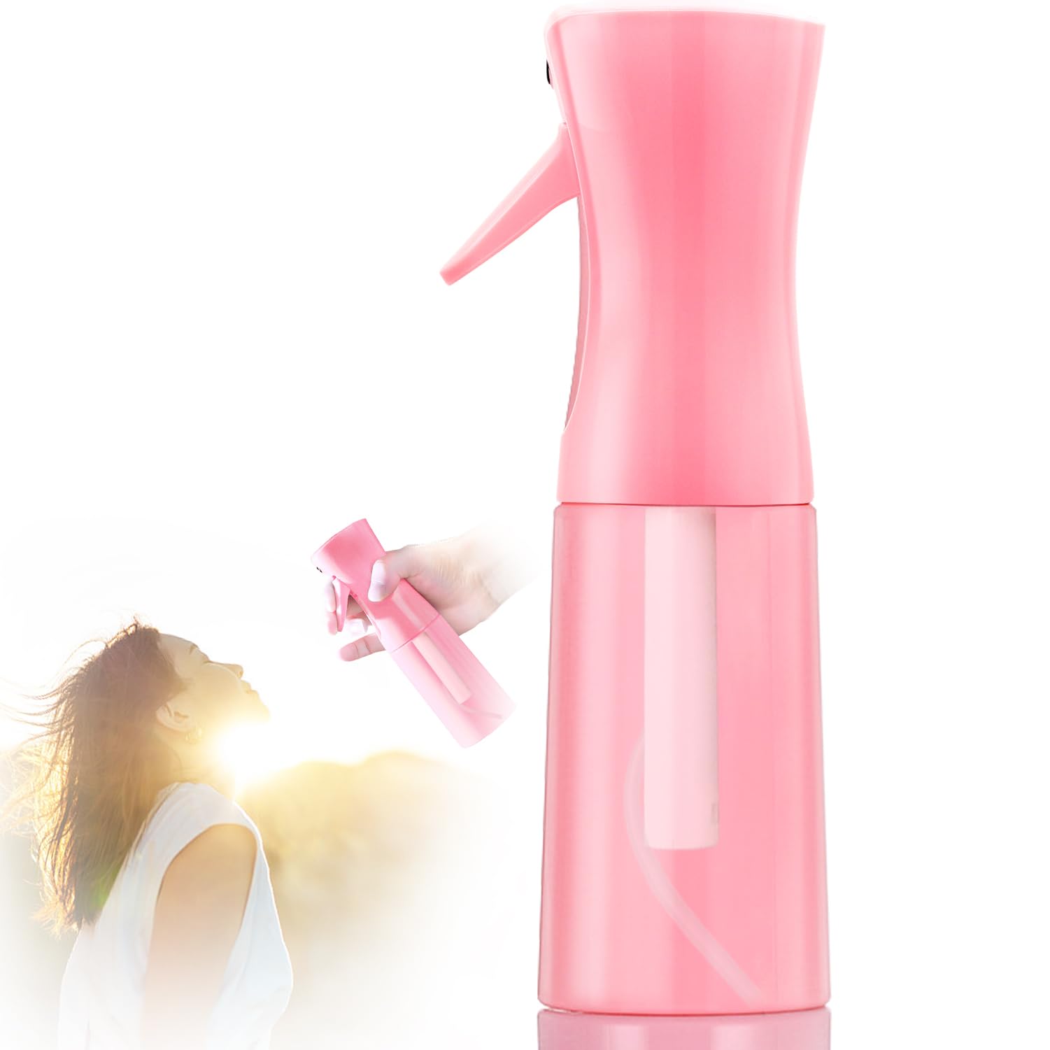 Empty Spray bottles, Continuous Spray Bottle for Hair, Spray Water Bottle Fine Mist Refillable, Skin Care, Showering Pets, Planting, travel, Home & Cleaning (Pink)