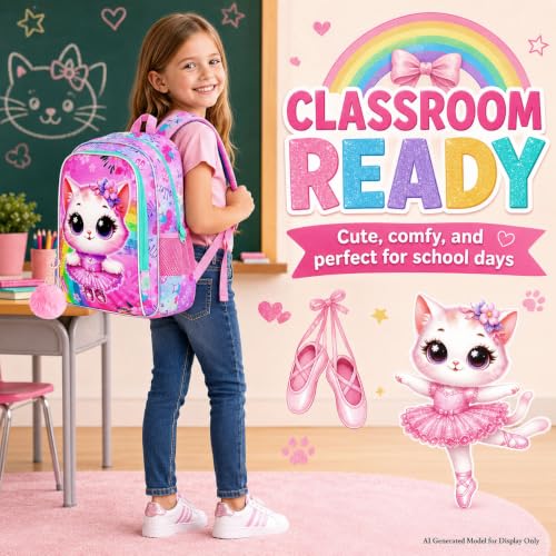 Image of WZLVO 3PCS Kids Backpack for Girls, Unicorn Dinosaur Animal Prechool Elementary Kindergarten School Bookbag with Lunch Box