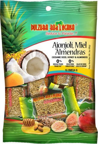 Dulzura borincana Sésamo semillas con miel y almendras (ajnojoli, miel amendras) Bites 3oz (12paquetes) por dulzura borincana