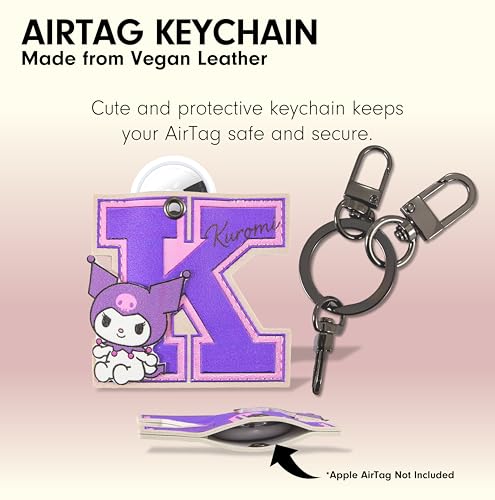 Image of Sonix x Sanrio Character Keychain Case Compatible with Apple AirTag | Protective AirTag Cover Keychain | College Letters Kuromi