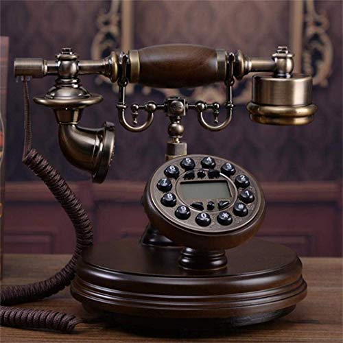Téléphone fixe classique en bois massif verni au design vintage d'exception - 3