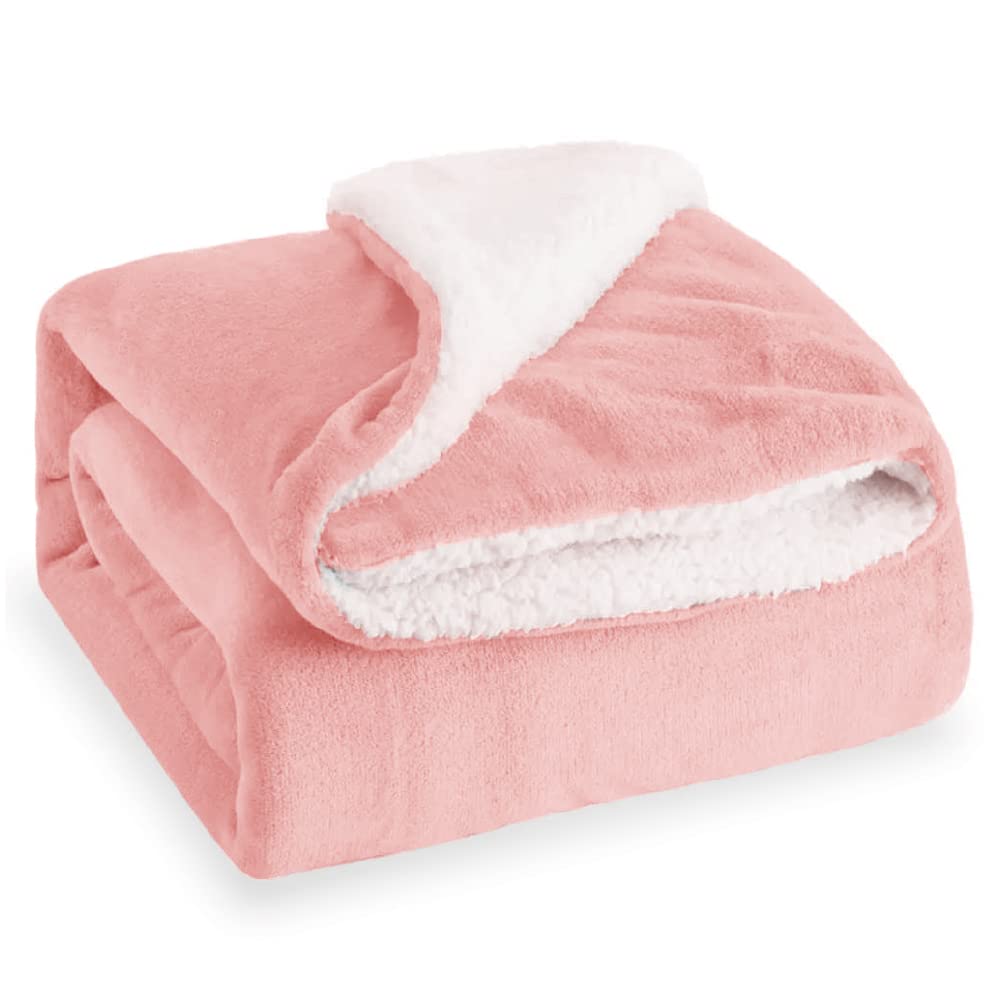 Don Descanso - Manta para Sofá Invierno Grande (150x200cm) Microfibra Suave, Cálida, Lavable a Máquina, Resistente a Las Arrugas. Manta Borreguito para Cama 90/105 o Sofá Rosa