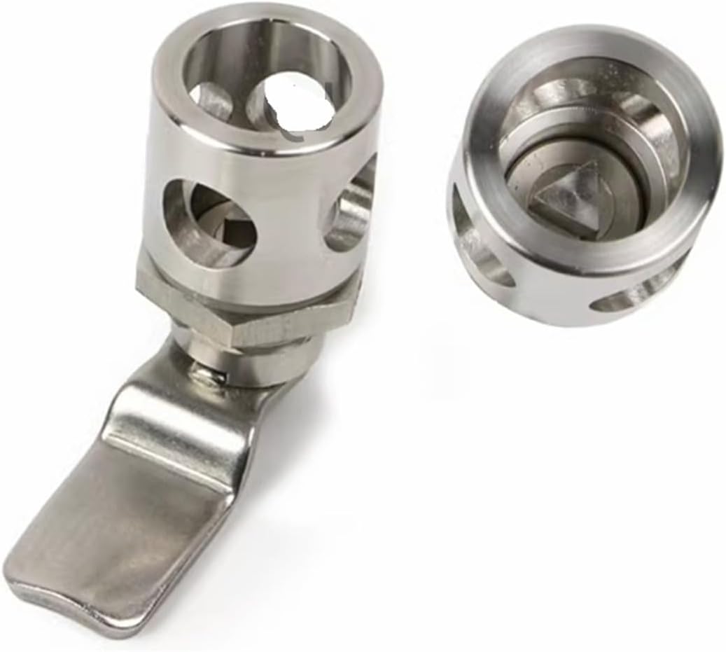 MS763 Tongue Lock Double Lock with Padlock Four Hole Circular Lock Experimental Equipment Box Lock 1Pcs(S Type)