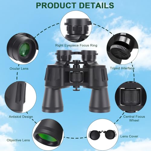 20x50 HD Binoculars for Adults High Powered with Phone Adapter by i iwoco - Used condition - Image 5