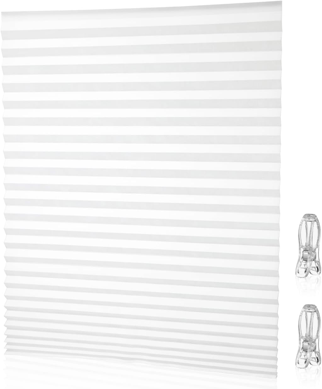 Window Blinds Cordless - 1 Set Semi-Blackout Window Shade Self-Adhesive Pleated Blinds No Drill Door Shades Privacy Curtain for Bedroom Balcony - 59.05x35.43in