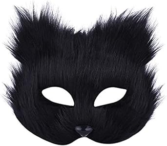Faux Furry Fox Half Face Mask Halloween Animal Mask Eye Cat أقنعة الحجاب Masquerade Cosplay Party Costume Makeup Prop