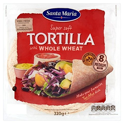 Santa Maria Mexicain 8 Tortillas Moyen Doux Avec 320G De Blé Entier (Paquet de 4)
