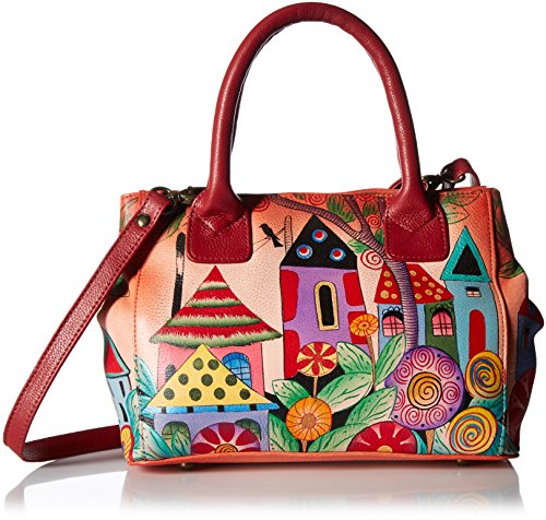 Bolso convertible pequeño de cuero genuino pintado a mano miniatura 1