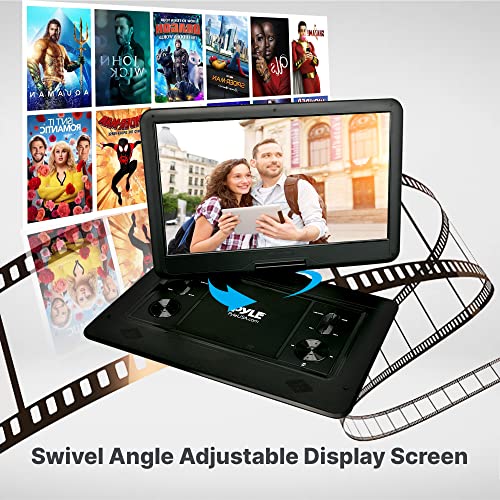 Pyle 17.9" Portable CD/DVD Player - Multimedia Disc Player w/Hi-Res HD Swivel Screen, Rechargeable Battery, USB/SD Support - Includes Earphone, Cigarette Lighter Car Charger, Remote Control by Pyle - Used condition - Image 7