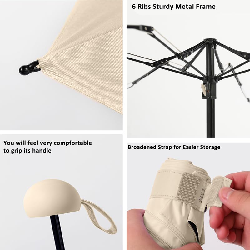 Image of BAODINI Travel Mini Umbrella for Purse with Case-Small Compact UV Umbrella Protection Sun-Lightweight Tiny Pocket Umbrella with Case for Women, Girls