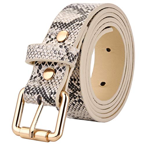 Ayliss Womens Belts Snakeskin PU Leather Slim Thin Waist Belt Casual for Jeans Dresses Pants4