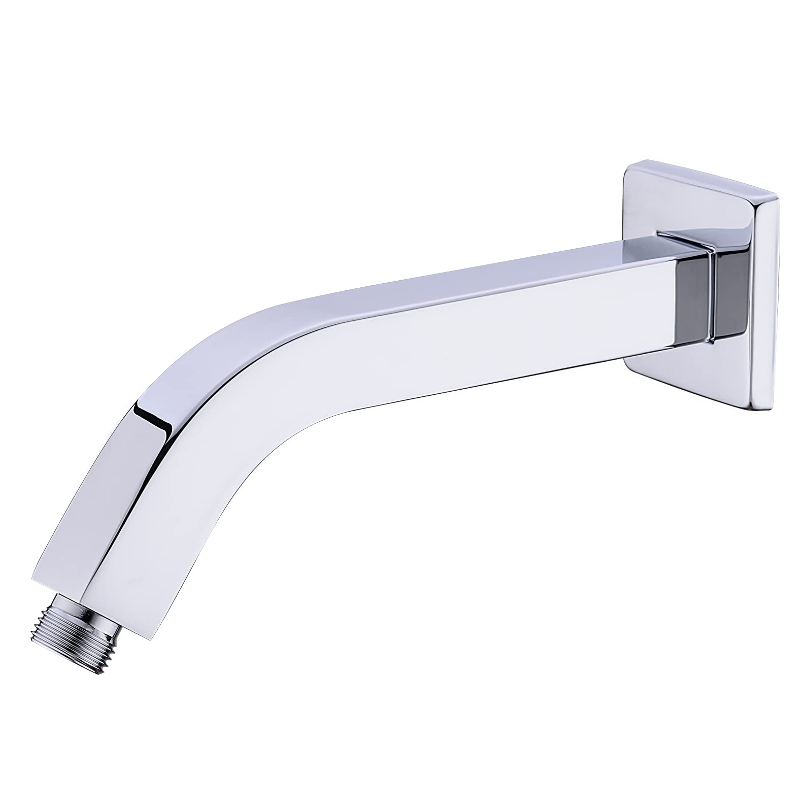 Shower Arm 8 Inches Angled Shower Arm with Flange,Square Shaped Wall-Mounted for Fixed Shower Head Replacement Stainless Steel,Brushed Chrome
