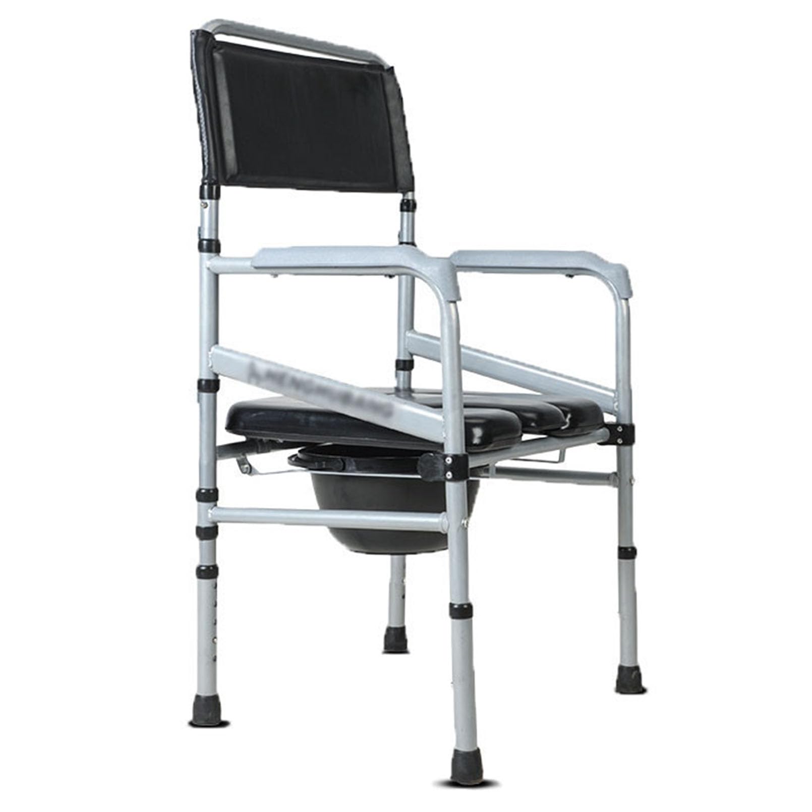Commode Toilet Chair Height Adjustable Durable, Commode Chair Stability Safety, Bedside Commodes with Bucket Padded Armrests for Elderly and Disabled
