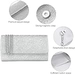 Elegant Women's Evening Clutch Bag with Chain Strap Envelope Party Handbag for Formal Events and Brieftasche Herren Outdoor – Bild 2