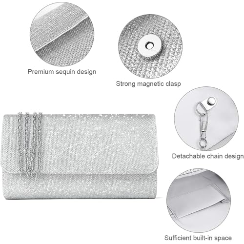 Elegant Women's Evening Clutch Bag with Chain Strap Envelope Party Handbag for Formal Events and Brieftasche Herren Outdoor – Bild 3