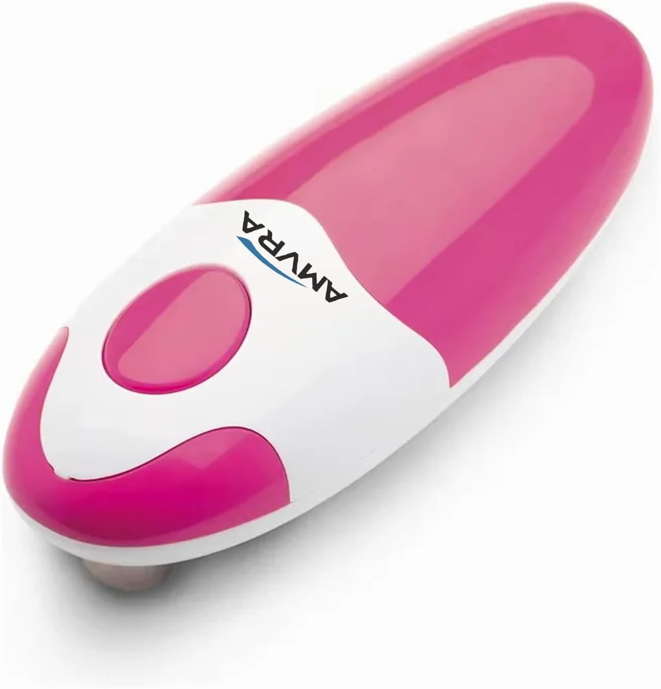 AMVRA Auto Electric Can Opener, Automatic Hands Free Can Opener for Kitchen, Smooth Edge Safety Can Opener, Battery Operated One Touch Can Opener for Seniors with Arthritis, Pink