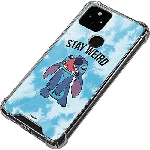 Skinit Clear Phone Case Compatible with Google Pixel 5a 5G - Officially Licensed Disney Lilo and Stitch Stay Weird Design
