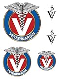 Veterinarian Decals Set of 5 Stickers Indoor Outdoor Car Truck Vet Sticker Sheet Satin Kiss-Cut Dog Cat Pet Doctor