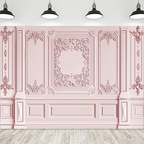 Riyidecor Pink Wedding Wall Backdrop Polyester Fabric Bridal Romantic Classic